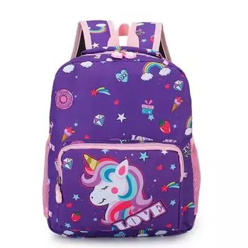 Unicorn Star Rainbow And Strawberry Backpack Childrens Cartoon Bag Zipper