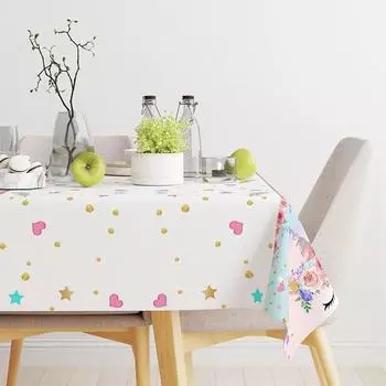 Unicorn Tablecloth Birthday Party Decoration Baby Shower Girl Kids Unicorn Decor 1st Birthday Party Supplies