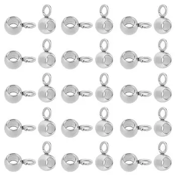 UNICRAFTALE 100 Внутренний диаметр Нержавеющая сталь Рондель Бусины с сверкающим подвесом 304 Нержавеющая сталь Подвеска Круглый браслет-разделитель