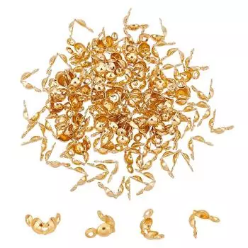 UNICRAFTALE 120 Pieces Inner Diameter 4mm Caulking Balls 304 Stainless Steel Beads Ball Chips Crushed Balls Carrot End Parts Golden Stainless Steel
