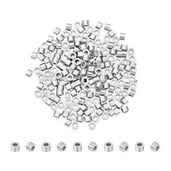 UNICRAFTALE 200 шт. 3 мм бусины-столбики из нержавеющей стали 304 разделительные бусины цилиндрические бусины-рондели цилиндрические бусины цветные металлические бусины из нержавеющей стали