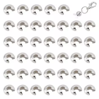 UNICRAFTALE Approximately 150 pcs Crimping Ball Ball Chip Crushed Ball 304 Stainless Steel Bead Chip End Bead Crimp End Folding Crimp Bead Cover Round