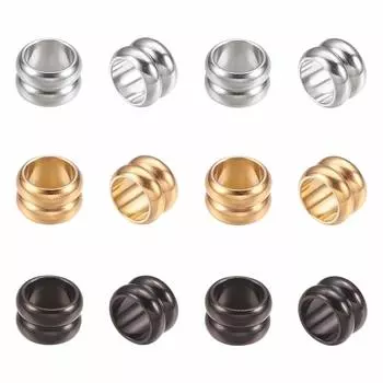 UNICRAFTALE Приблизительно 18 3 9 мм колонна из нержавеющей стали рондель цилиндрическая проставка с большим отверстием металлическая бусина подвеска для браслета аксессуар ювелирные изделия