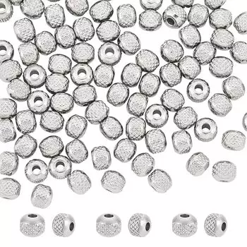 UNICRAFTALE Примерно 100 шт. 4 мм рондельные бусины с канавками 304 нержавеющая сталь бусины-разделители круглые бусины маленькие бусины металлические бусины металлические