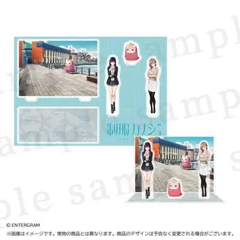 Uniform Girlfriend Diorama Acrylic Figure Mojiko Vol.2 type.B (Momojiri Serika/Koga Nozomi/Menta)