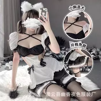 Униформа горничной, нижнее белье, страсть, флирт, горячая постель, соблазнительный костюм, женский, чистое желание average size