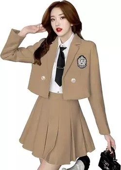 Униформа Лолита Готическая Лолита Костюм Военная форма Хэллоуин Косплей Аниме Косплей Лолита Мори Девушка Лолита Плиссированная юбка Блузка Кроссдрессинг коричневый