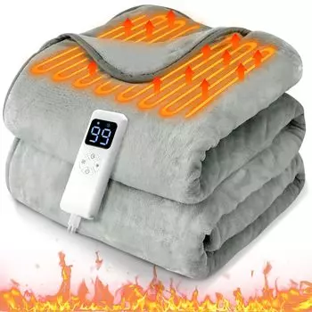 Unifun Electric можно использовать как электрический электрический коврик. 9 уровней регулировки температуры. 9 уровней таймера не дадут вам забыть включить его. серый