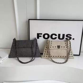 Уникальная большая сумка подмышкой женская весна/лето новый стиль ретро конверт сумка нишевая текстура цепочка сумка через плечо