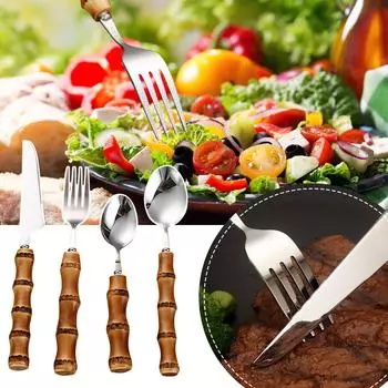 Уникальная и натуральная посуда. Великолепный набор столовых приборов с ручками преобразит ваш праздничный стол! One Size чёрный