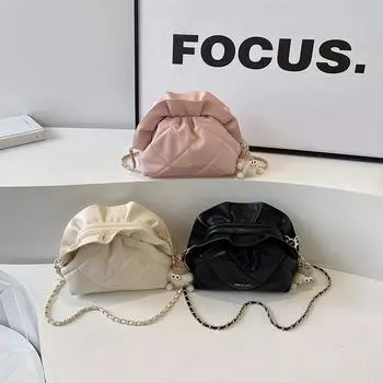 Уникальная и нишевая дизайнерская сумка для женщин 2024 года, новая летняя модная сумка-цепочка с ромбовидной сеткой, необычный темперамент и сумка на одно плечо