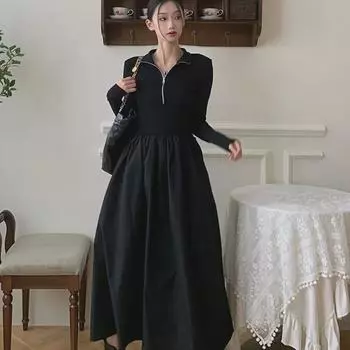 Уникальная и потрясающая черная юбка: Универсальная, утягивающая модель с высокой талией и застежкой-молнией на половину длины, идеально подходящая для придания элегантности осенью и зимой. XXL чёрный