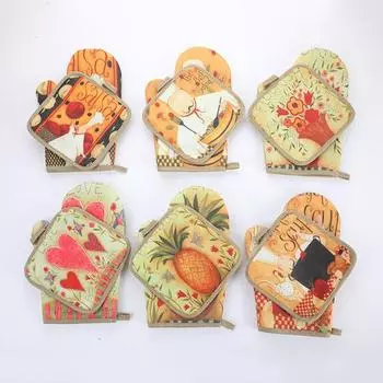 Уникальная изысканная противоизносная хлопково-льняная практичная более утолщенная противоожоговая подушечка для кухонных кухонных перчаток 1