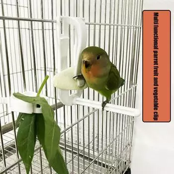 Уникальная клетка для попугаев, зажимы для фруктов, пластиковый держатель для еды для птиц, зажим для фруктов и овощей для кормления попугаев, аксессуары для клеток для птиц