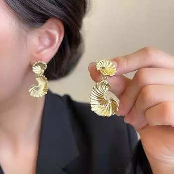 Уникальная личность асимметричные серьги темперамент женские серьги золотой