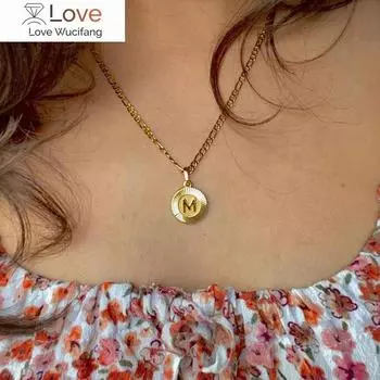 Уникальная начальная буква A-Z кулон колье-чокер из нержавеющей стали Figaro Rolo Box панцирные цепи для женщин и мужчин ювелирные изделия 18 дюймов