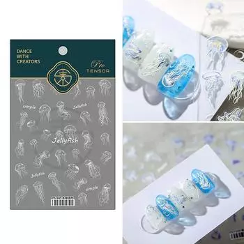 Уникальная наклейка на ногти в виде капли медузы, персонализированное украшение для ногтей, привлекательные ювелирные изделия, аксессуары для женщин и девочек 6