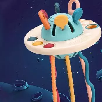 Уникальная образовательная пластиковая игрушка на кончиках пальцев мультяшная летающая тарелка форма для детей