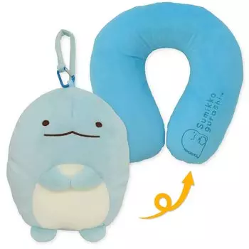 Уникальная подушка Sumikko Gurashi 2WAY в виде ящерицы Высота 22 см x Ширина 18 см x Глубина 18 см [043713] Размер прибл.