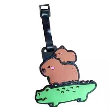 Уникальная подвеска на сумку Capybara, мультяшная багажная этикетка, идентификатор из ПВХ, японская кавайная культура, вдохновленная портативной этикеткой 3