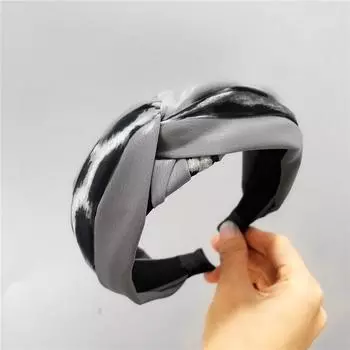 Уникальная повязка на голову с узлом, выполненная в технике колор-блок с леопардовым принтом, с очарованием богини и модной широкой тканевой повязкой на голову