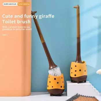 Уникальная щетка для унитаза с основанием, хорошая гибкость, дизайн жирафа, чистящие средства для общежития
