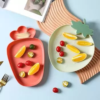 Уникальная тарелка для десерта Штабелируемая противоизносная пластиковая тарелка для десерта Carrot Set зелёный