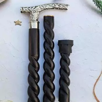 Уникальная трость с латунной ручкой, деревянная складная трость ручной работы, трость и палка с серебряной ручкой