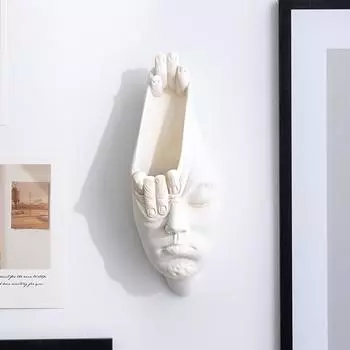 Уникальная ваза из смолы для сухоцветов с рисунком в виде лица - многофункциональное настенное украшение для использования в помещении и на открытом воздухе, идеально подходит для семей и праздничных мероприятий monocular