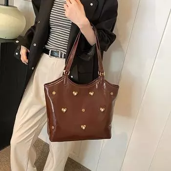 Уникальная вместительная сумка через плечо для женщин, универсальная сумка с ретро-дизайном, модная сумка-тоут, новая