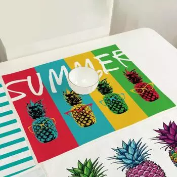 Уникальная водонепроницаемая теплоизоляционная многоразовая машинная стирка подушка для стола с ананасом для подставки для чаши ресторана I