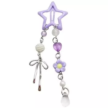 Уникальная заколка для волос в виде звезды в дофаминовых цветах, легкий и прочный аксессуар для волос для модных молодых женщин фиолетовый