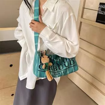 Уникально разработанная холщовая сумка для женщин, новая сумка-подушка на одно плечо, универсальная сумка через плечо с буквенным принтом