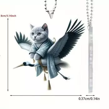 Уникальное акриловое украшение в виде крыльев ангела и кошки, подвеска, универсальный аксессуар для ключей от машины и