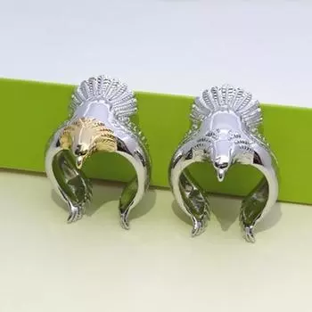 Уникальное байкерское мужское винтажное открытое кольцо с изображением животных в стиле панк в стиле панк, ювелирные изделия серебряный/золотой