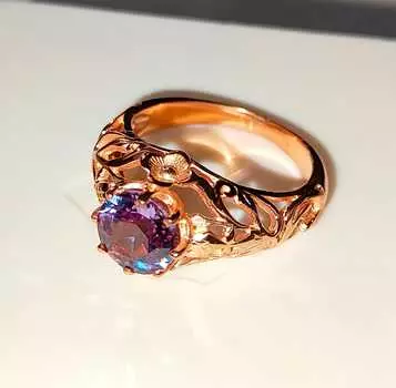 Уникальное кольцо из серебра 925 пробы с александритом, меняющим цвет драгоценным камнем, обручальное кольцо, серебряные ювелирные изделия, кольцо-обещание для подарка M фиолетовый