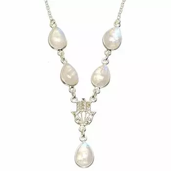 Уникальное колье ручной работы StarGems из натурального радужного лунного камня, 17,25 дюйма, A3222