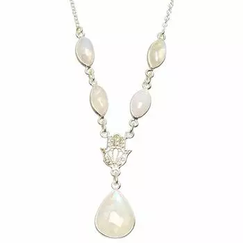 Уникальное колье ручной работы StarGems из натурального радужного лунного камня 17,25 дюйма A3235