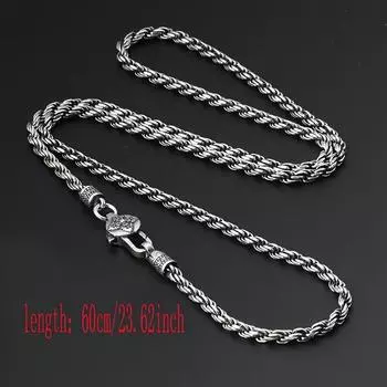 Уникальное мужское ожерелье из пеньковой веревки - модный аксессуар в стиле ретро с натуральным волокном 60cm/23.2