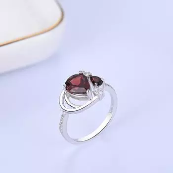 Уникальное необычное серебряное кольцо S925 для женщин, натуральный гранат, январский камень, камень для благословения, эксклюзивные украшения для подарка на помолвку US RING SIZE:7# красный