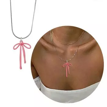 Уникальное ожерелье-бантик, регулируемое, милое и крутое, с подвеской в виде бабочки для женщин и девочек синий