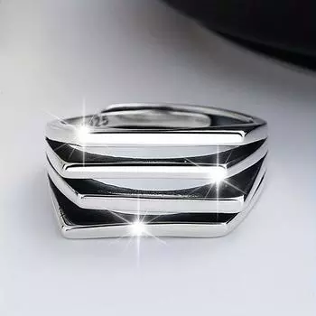 Уникальное серебристое геометрическое многослойное кольцо в стиле хип-хоп, идеально подходит для вечеринок и повседневных нарядов