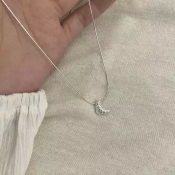 Уникальное женское ожерелье-круассан из стерлингового серебра 925 пробы, модная корейская универсальная цепочка для свитера 925 Silver