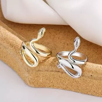 Уникальное золотое кольцо со змеей, женское регулируемое кольцо с открытием, праздничный подарок золотой
