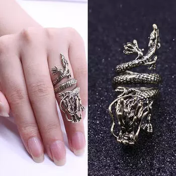 Уникальные аксессуары, подарочные ювелирные изделия высокого качества в стиле панк, многослойное модное кольцо с дизайном китайского дракона