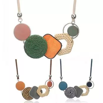 Уникальные для женщин бамбуковые плетения, эффектные ожерелья, женские новые украшения для подарков, свадебные подарки ручной работы на берегу моря, красивые аксессуары синий