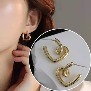 Уникальные геометрические серьги в стиле панк-сердце, серьги-подвески в форме сердца в стиле хип-хоп для женщин, ювелирные изделия, тренд 2022 года