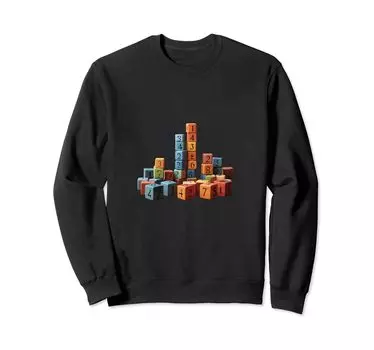 Уникальные игрушки Block Number Cube Dice Color Play Shirt Sweatshirt чёрный