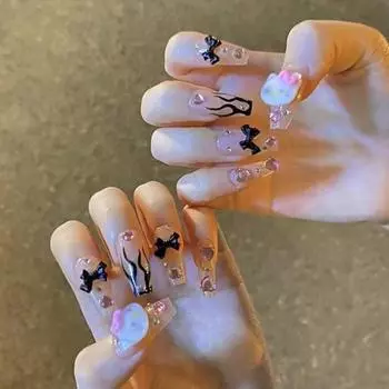 Уникальные искусственные ногти Kitsch со съемными кончиками, 2 шт., NAIL-N323