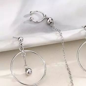 Уникальные круглые серьги с геометрическим рисунком, модные серьги-каффы с звеньями цепи, геометрические круглые кольца, легкий аксессуар для ушей